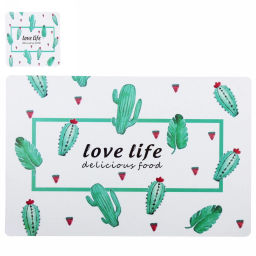 Цена за 2 шт. Салфетка на стол 43*28см в наборе 6+6шт "Кактусы"