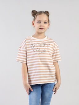 CRB wear / CSJG 64023-31-433 Футболка для девочки,бежевый/Ex.Cherubino