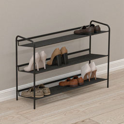 Подставка для обуви 3-х полочная "Женева 33" (черный)