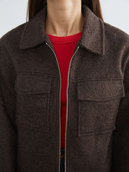 G?mlek Yaka Kad?n Ka?e Ceket