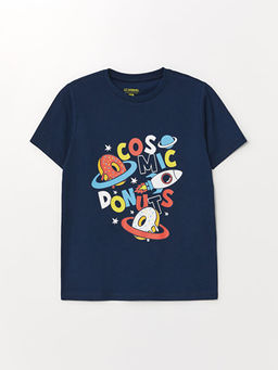 Bisiklet Yaka Bask?l? K?sa Kollu Erkek ?ocuk ?ortlu Pijama Tak?m? - Waikiki фото 2