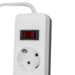S-GSR3-1,5 U2C1 WHITE/GREY Сетевой фильтр серии Standard, шнур 1,5м (Пвс 3х0,75), 3 гнезда, с/з, 2USB+1TYPE C, 10A, 2500Вт. Белый/серый. TM Uniel