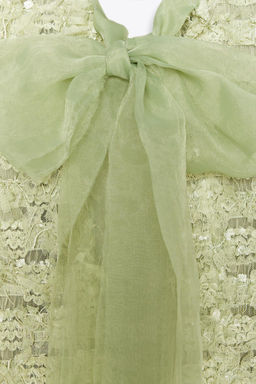 FRINGED KNIT CARDIGAN WITH ORGANZA TIE - Zara фото 7