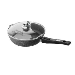 ГРАНИТ BLACK Сковорода 28 см со съемной ручкой и стекл. крышкой, арт. С028802