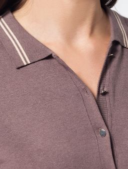 VILATTE / Платье-поло тонкой вязки из хлопка с вискозой  фото 3