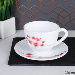 Чайная пара 220 мл ШТУЧНО / 25/YGB-220 (6755) Орхидея на ветке