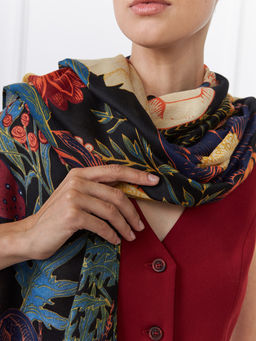 Большой, мягкий, тонкий и очень нежный двусторонний палантин с рисунком. - Tantino фото 8