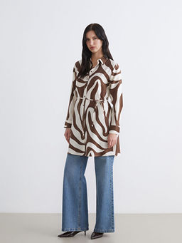 Desenli Ku?akl? Kad?n G?mlek Tunik