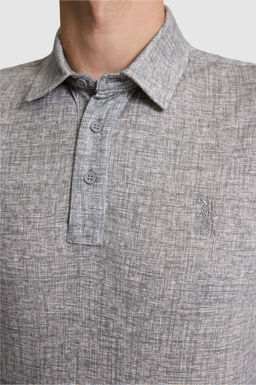 Erkek Gri Regular Fit Polo Yaka Ti__rt