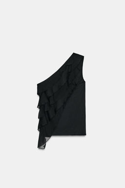 ASYMMETRIC RUFFLED TOP - Zara фото 5
