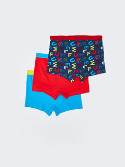 Bask?l? Pamuklu Erkek ?ocuk Boxer 3l? - Waikiki фото 2