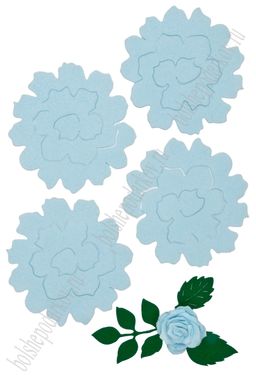 Лазерная вырубка из фетра Цветочек №5 8 см (5 шт) светло-голубой RN 45