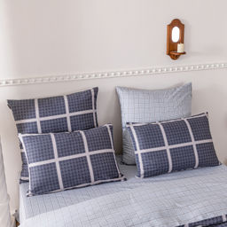 Комплект постельного белья Люкс Сатин 100% хлопок на резинке AR362 160*200*25 2 спальный 50-70 2 шт