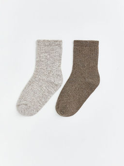 K?z ?ocuk Ka?mir Kar???ml? Soket ?orap 2li