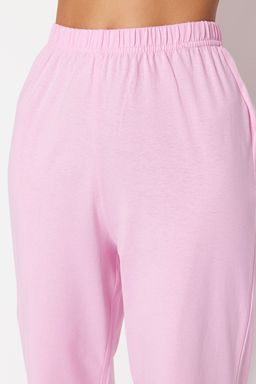 Trendyolmilla Lila %100 Pamuklu Eglenceli Bask?l? T-shirt-Pantolon Orme Pijama Tak?m? THMSS23PT00134  фото 47