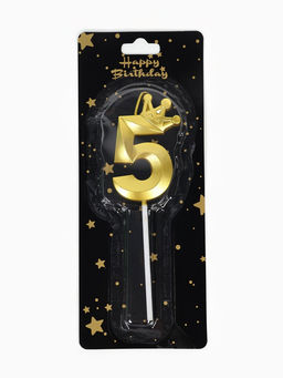 Цена за 3 шт. Свеча для торта «Корона» цифра 5