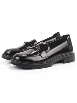 03-PDHL243-1 BLACK Лоферы женские (натуральная кожа)