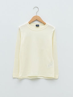 Bisiklet Yaka Basic Uzun Kollu Erkek ?ocuk ?nce Triko Kazak