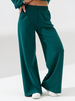 Костюм Оптима футер с брюками палаццо изумрудный  фото 11