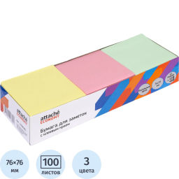 Стикеры Attache Economy 76x76 мм, 100 л, цв в асс, 12 бл/уп '1408009  фото 2