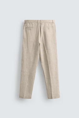100% LINEN REGULAR FIT TROUSERS - Zara фото 16