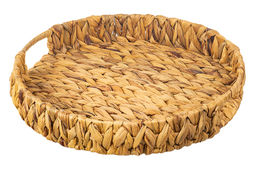 Поднос плетеный 38*38*6 см с ручками, водный гиацинт