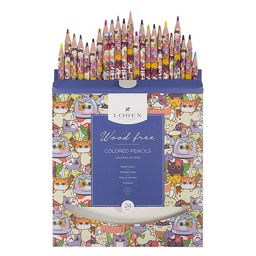 Набор цветных карандашей LOREX WOOD FREE COCKTAIL KITTENS, 24 цвета, трехгранные
