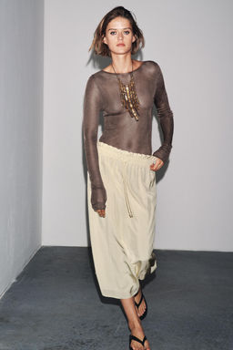 ZW COLLECTION MIDI SKIRT WITH DRAWSTRINGS