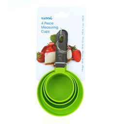 Ложка мерная пластмассовая, набор 4 штуки 59мл; 78мл; 118мл; 236мл, цвета микс, ручка из нержавеющей стали, на картоне (Китай) - Домашняя мода фото 4