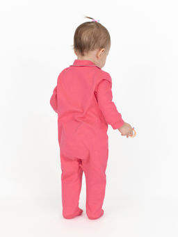 Комбинезон ясельный фуксия принт птички