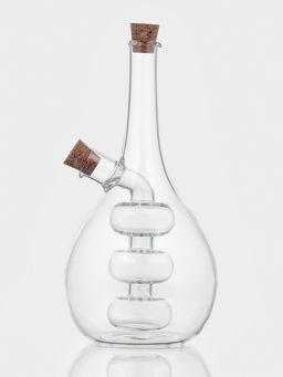 Бутылка для соусов и масла 2 в 1 «Фьюжн. Спираль», 450/50 мл, 11.5×9×17.5 см, стекло, прозрачная