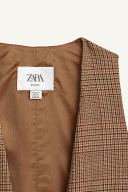 LIMITED EDITION WOOL CHECK WAISTCOAT - Zara фото 7
