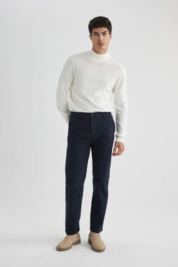 Regular Fit Normal Kesim Gabardin Chino Kanvas Pantolon Yazl?k Fermuar Cepli Duz Paca - Defacto фото 2