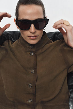 100% LEATHER JACKET ZW COLLECTION LIMITED EDITION - Zara фото 11