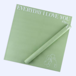 Цена за 10 шт. Плёнка двухсторонняя Love you, оливковый, 56 56 см