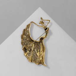 Брошь «Балерина» драма, серая в чернёном золоте