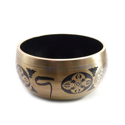 Чаша поющая FINE черно-золотой узор 801-1000гр для лечения и медитации ХРУПКОЕ