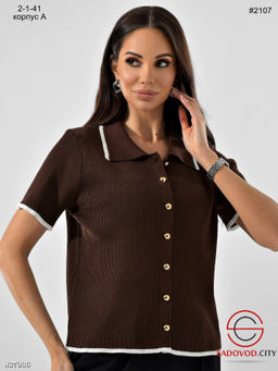 Женская кофта поло на пуговицах