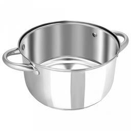 Кастрюля из нержавеющей стали "Greta" 6,0л, д21,3см, h13,4см, s0,4см, дно s1,3см, стеклянная крышка, "Appetite" (Китай)