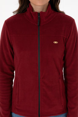 Kad_n Bordo Fermuarl_ Dik Yaka Polar Sweatshirt - U.s. polo assn фото 6
