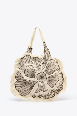 FLORAL EMBROIDERED MAXI TOTE BAG - Zara фото 7