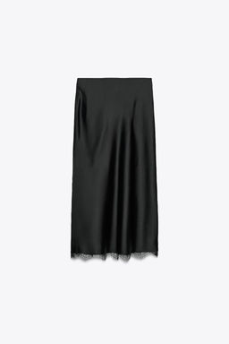 SATIN MIDI LACE SKIRT - Zara фото 11