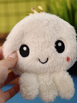 Кошелёк плюшевый "White octopus", white (10*12 см)