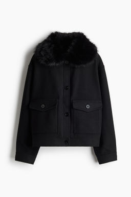 Cazadora de sarga con cuello efecto pelo - H&m фото 10