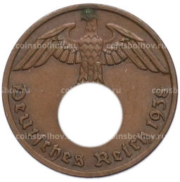 Монета 1 рейхспфенниг 1938 года A Германия