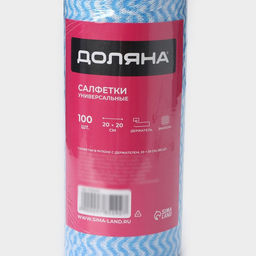 Салфетки в рулоне многоразовые безворсовые в наборе с держателем Доляна, 100 шт, 2020 см, цвет голубой фото 14