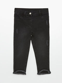 Beli Lastikli K?z Bebek Jean Pantolon