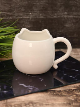 Кружка керамическая iLikeGift Blue eyed cat, grey (410 мл)