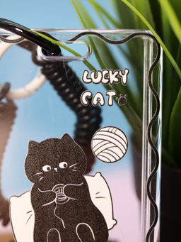 Футляр для карт с брелоком ПО ПЛАНУ. "Сat toys", transparent