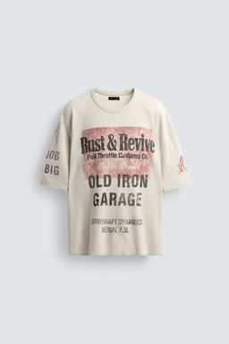 WASHED PRINT KNIT T-SHIRT - Zara фото 7
